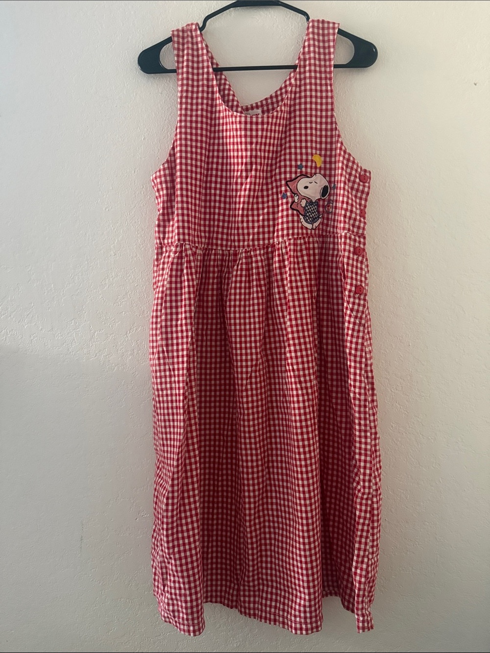 RARE Vintage 1985 Snoopy Gingham Dress